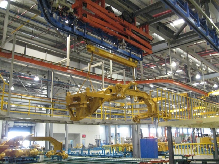 Motor Grader Finishing Line - IntelliTrak 3500 Series Overhead Conveyor