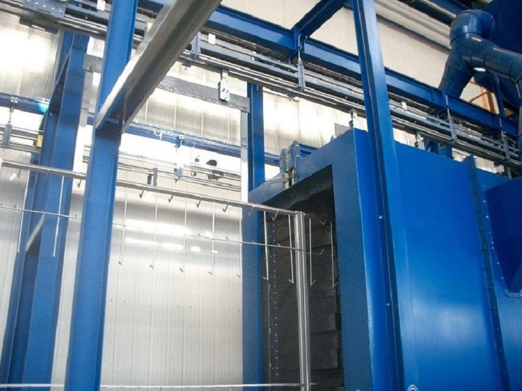 Automotive Pillar Shot Blast Line - IntelliTrak 500 Series Overhead Conveyor