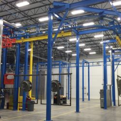 Industrial Fan Component Finishing System - IntelliTrak 1500 Series Overhead Conveyor