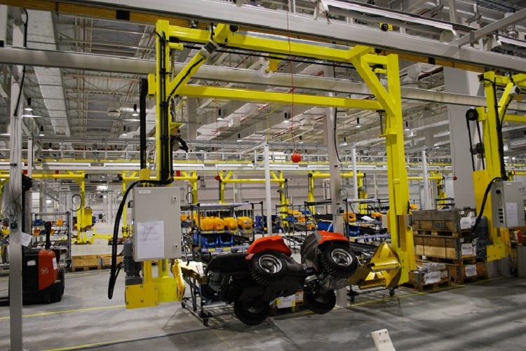 Lawn Mower Assembly Line - IntelliTrak 500 Series Overhead Conveyor