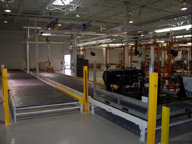 Automotive Instrument Panel Assembly Line with Powered Conveyor