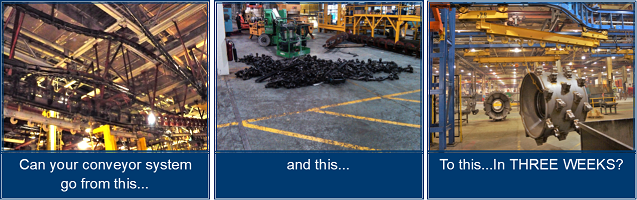 IntelliTrak 3500 Series Overhead Conveyor Finishing System Before and After